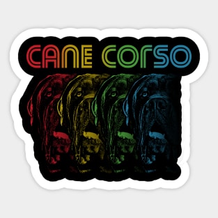 Cool Retro Groovy Cane Corso Dog Sticker